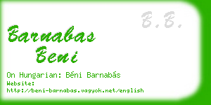 barnabas beni business card